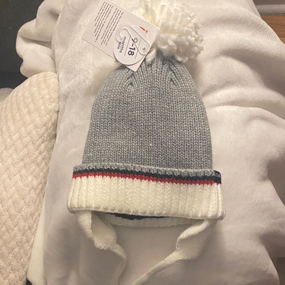 2 for $10 or 3 for $12- Gray and White Baby Pom-Pom Torque